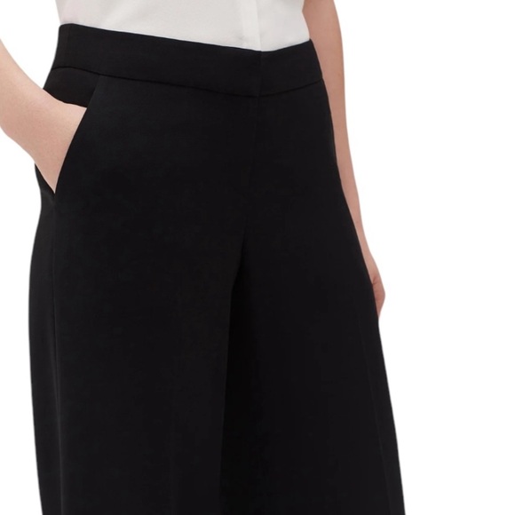 Lafayette 148 New York Black Wool Blend Wide Leg Pants Capsule Wardrobe - Picture 12 of 13